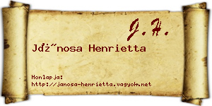 Jánosa Henrietta névjegykártya