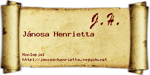 Jánosa Henrietta névjegykártya