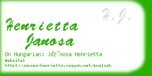 henrietta janosa business card